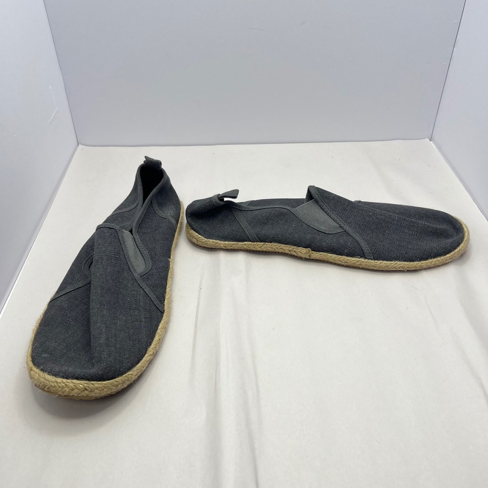 Divided by H&M Charcoal Canvas Espadrilles Mens 45 Slip On Jute Rope Casual - Picture 2 of 6